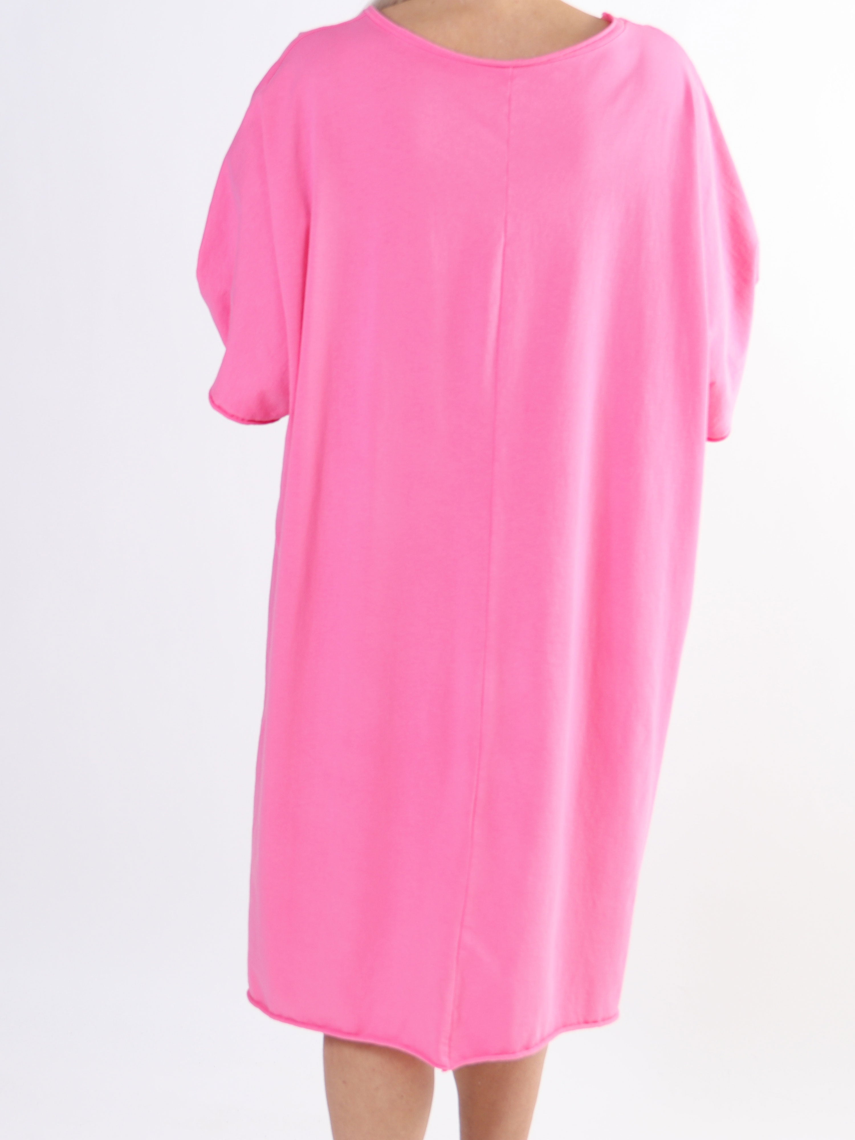 Shila - Plus size t-shirtkjole i bomuld med hjerte i pailletter